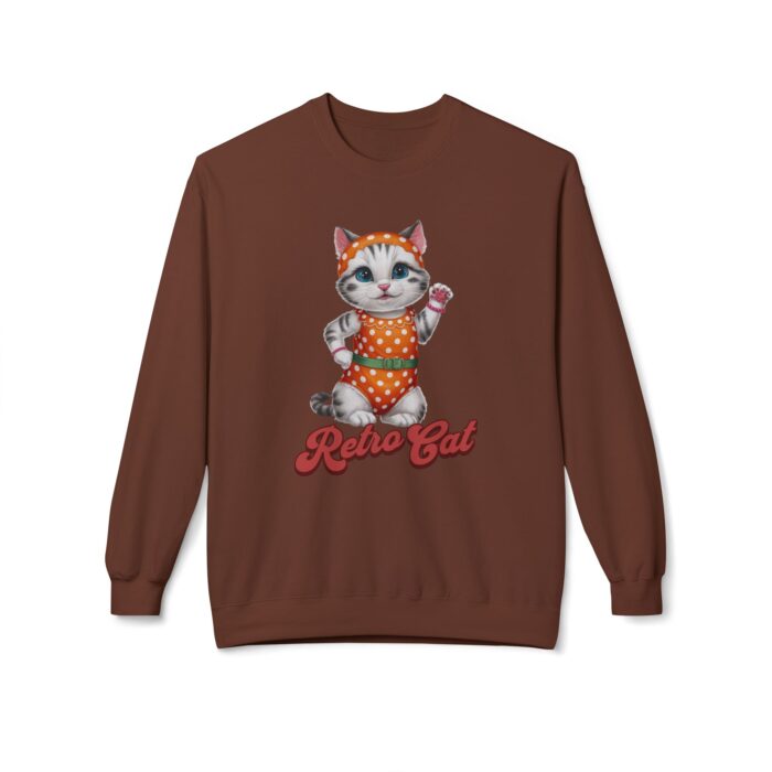 Retro Cat Unisex Midweight Softstyle Fleece Crewneck Sweatshirt - Image 5