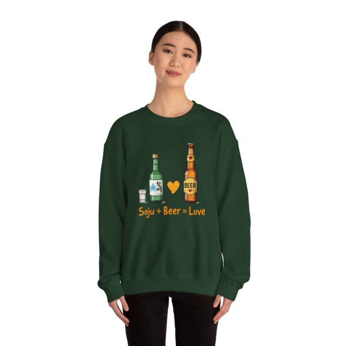 Soju + Beer = Love Unisex Heavy Blend™ Crewneck Sweatshirt - Image 28
