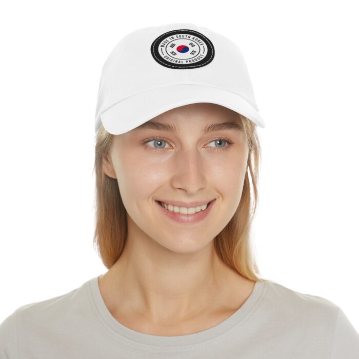 Made in South Korea Hat with Leather Patch (Round) - Image 4