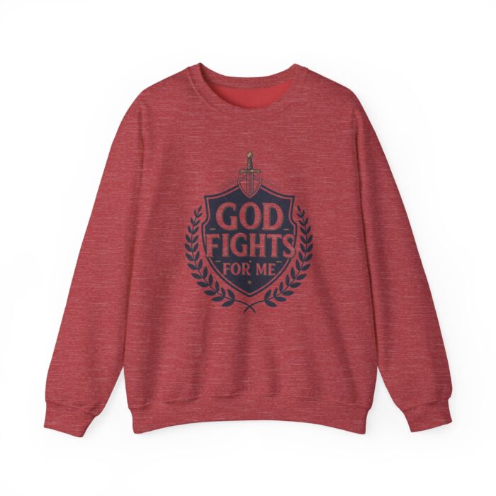 God fights for me Unisex Heavy Blend™ Crewneck Sweatshirt - Image 5