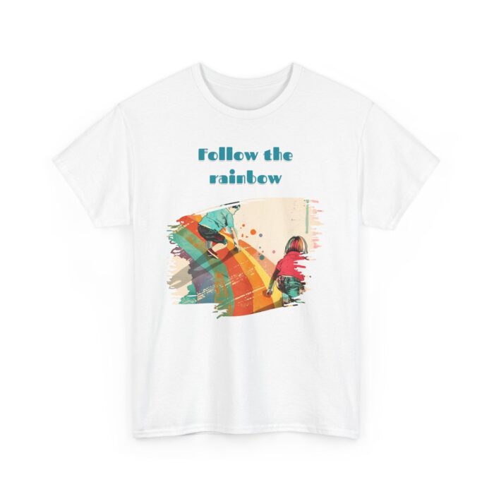 Follow the rainbow Unisex Heavy Cotton Tee - Image 3