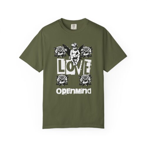 Unisex Garment-Dyed T-Shirt - Love Openmind Vintage Graphic Tee