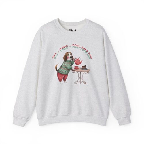 Tea + Cake = Paw-fect Day Unisex Heavy Blend™ Crewneck Sweatshirt