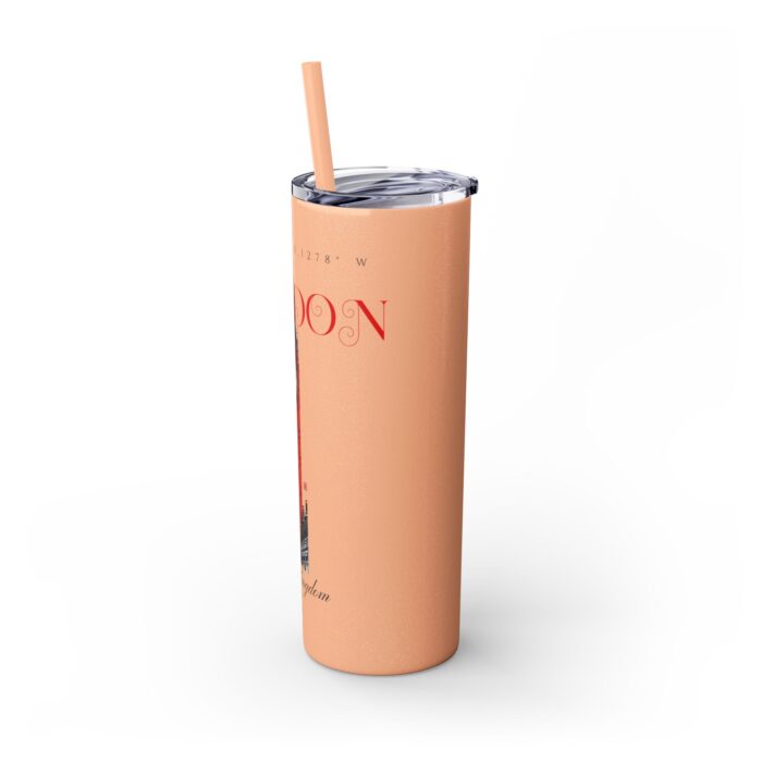 London Glitter Skinny Tumbler with Straw, 20oz - Image 4