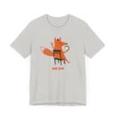 Cozy Fox Graphic Tee with Korean Text | Unisex Jersey Short Sleeve T-Shirt