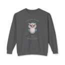 Quirky Owl's Message Unisex Lightweight Crewneck Sweatshirt