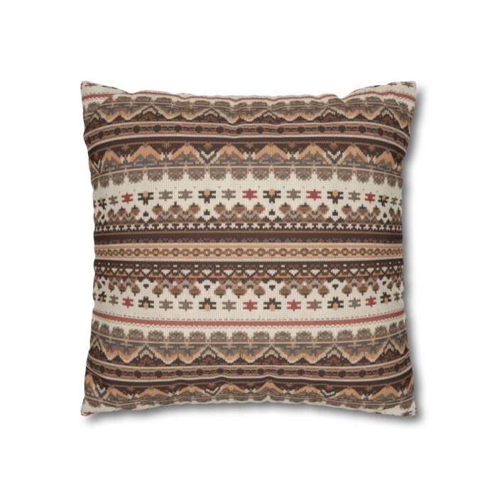 Warm Nordic Knit  Faux Suede Square Pillowcase - Image 7