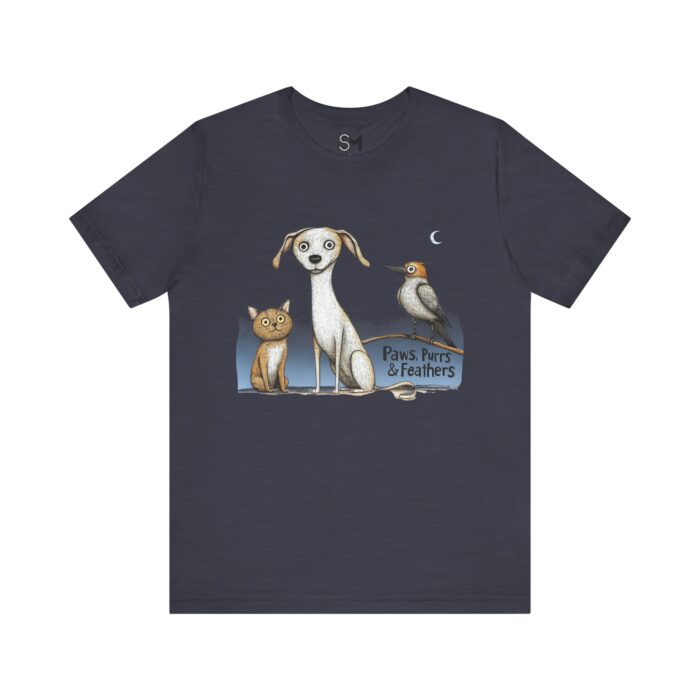 Paws purrs and feathers Unisex Jersey Short Sleeve Tee - Image 13