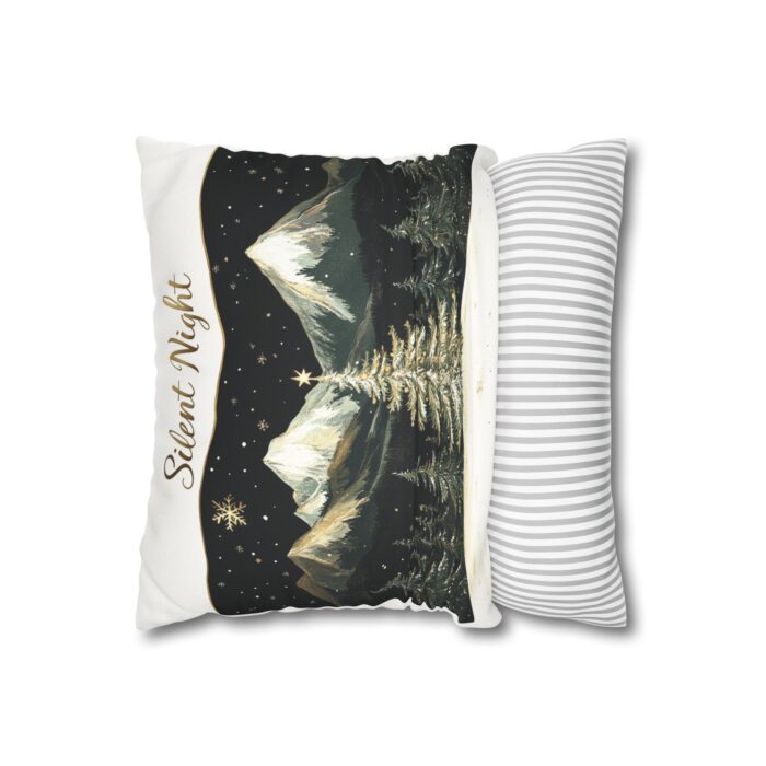 Silent night Faux Suede Square Pillowcase - Image 2