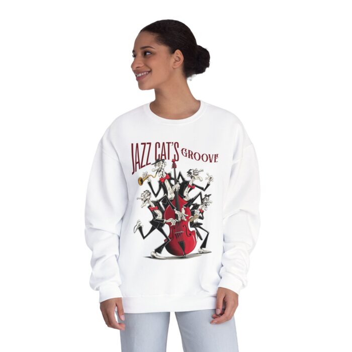 Jazz cat's groove Unisex NuBlend® Crewneck Sweatshirt - Image 4