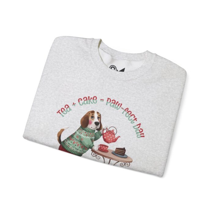 Tea + Cake = Paw-fect Day Unisex Heavy Blend™ Crewneck Sweatshirt - Image 3