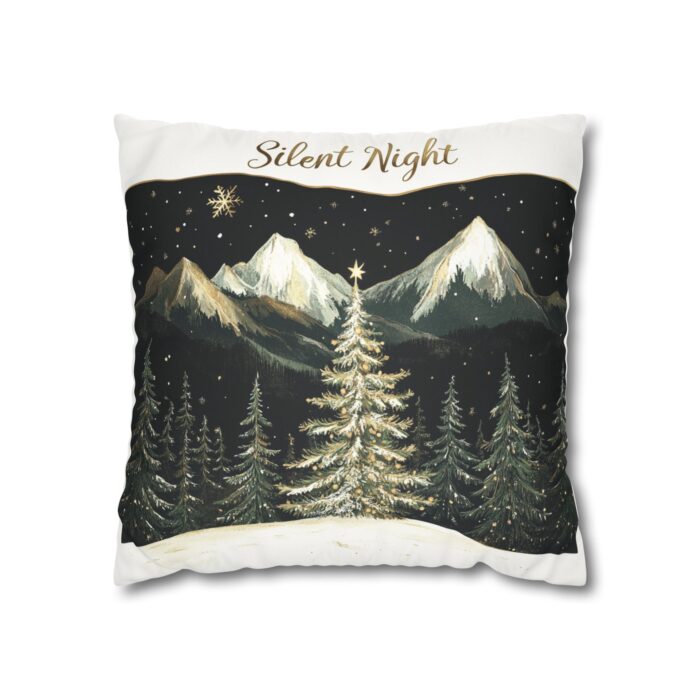 Silent night Faux Suede Square Pillowcase - Image 5