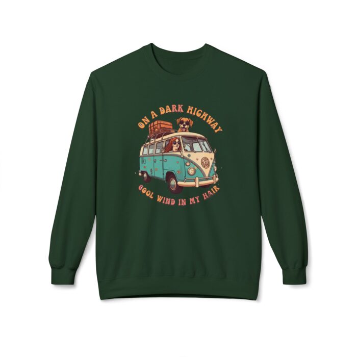 On a dark highway Unisex Midweight Softstyle Fleece Crewneck Sweatshirt - Image 5