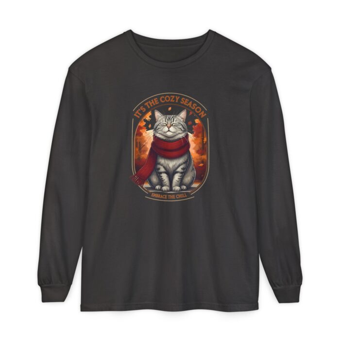 It's the cozy season Unisex Garment-dyed Long Sleeve T-Shirt - Image 9