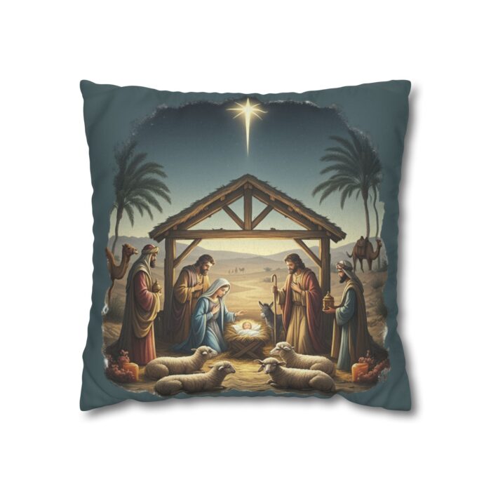 The baby was Jesus Faux Suede Square Pillowcase - Image 5