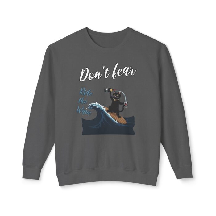 Ride with wave Unisex Lightweight Crewneck Sweatshirt - Image 9
