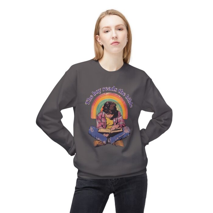 The boy reads the bible Unisex Midweight Softstyle Fleece Crewneck Sweatshirt - Image 27