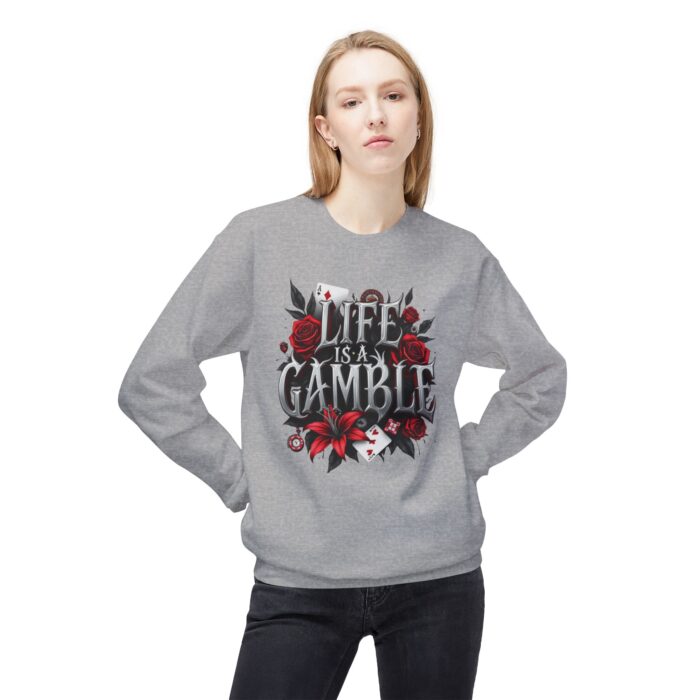 Life is a gamble Unisex Midweight Softstyle Fleece Crewneck Sweatshirt - Image 7