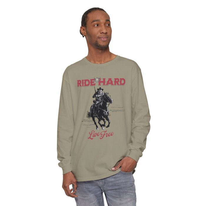 Ride hard Unisex Garment-dyed Long Sleeve T-Shirt - Image 11