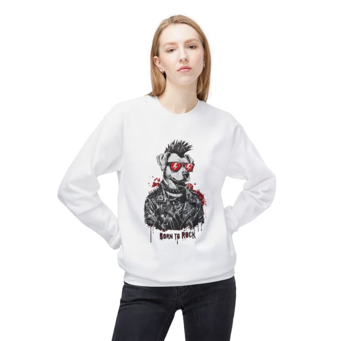 Born to rock Unisex Midweight Softstyle Fleece Crewneck Sweatshirt - Image 3
