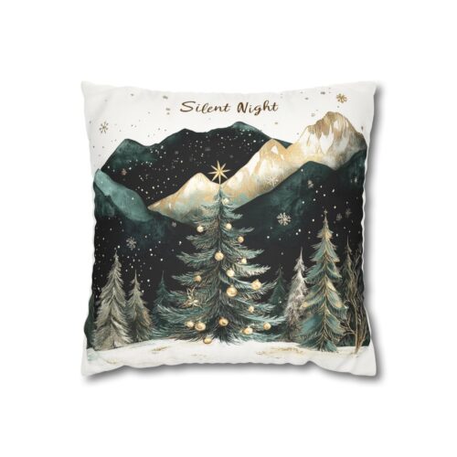 Silent night II Faux Suede Square Pillowcase