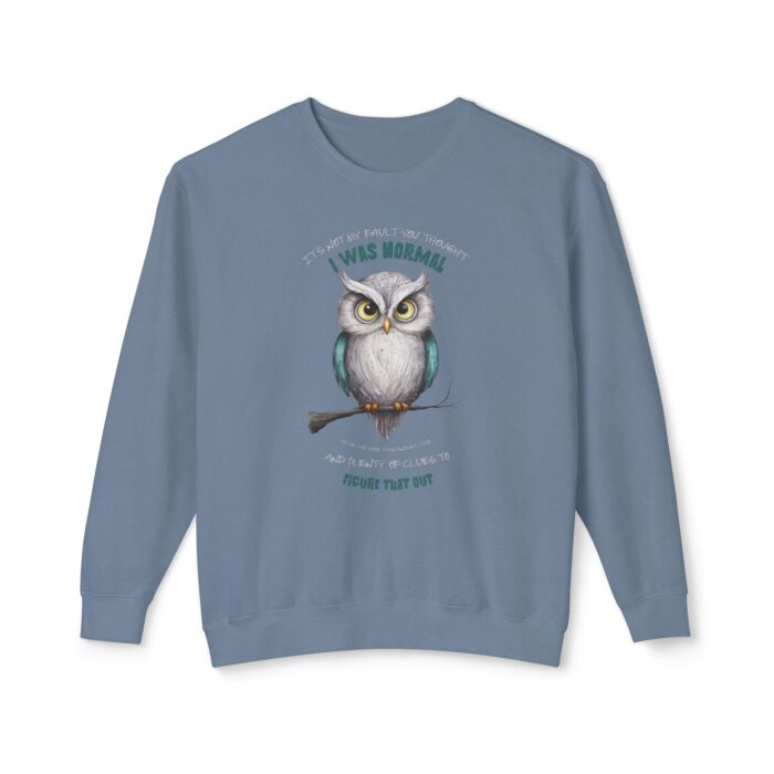 Quirky Owl's Message Unisex Lightweight Crewneck Sweatshirt - Image 17