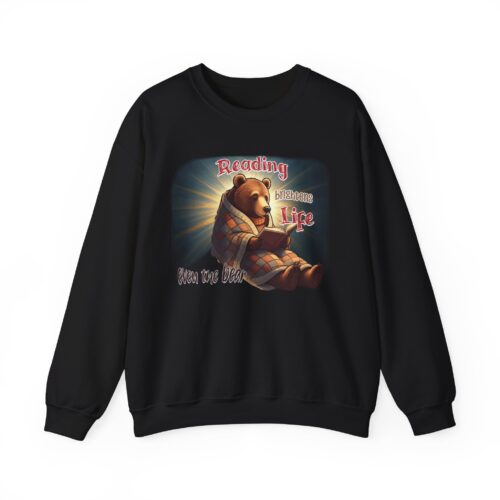 Reading brightens life, even the bear Unisex Heavy Blend™ Crewneck Sweatshirt