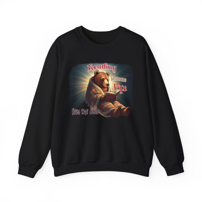 Reading brightens life, even the bear Unisex Heavy Blend™ Crewneck Sweatshirt