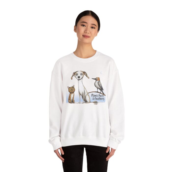Paws, Purrs & Feathers Unisex Heavy Blend™ Crewneck Sweatshirt - Image 4