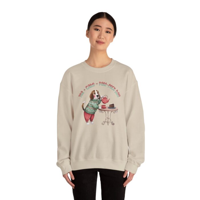 Tea + Cake = Paw-fect Day Unisex Heavy Blend™ Crewneck Sweatshirt - Image 12