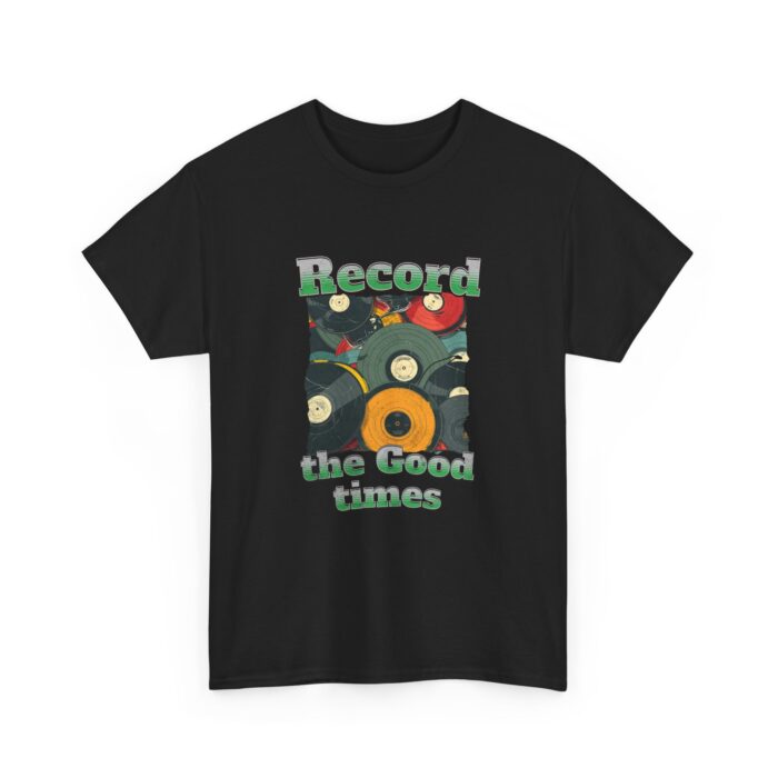 Record the good times Unisex Heavy Cotton Tee - Image 3