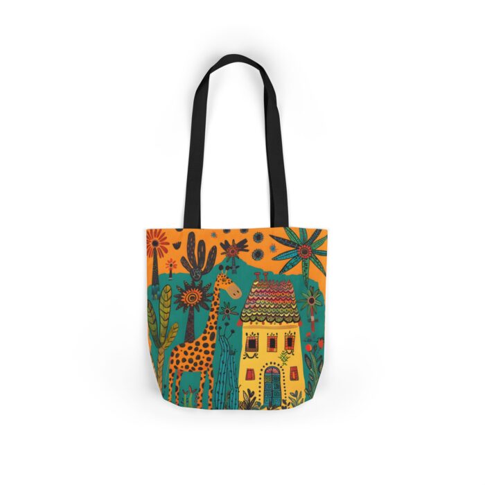 The giraffe that lives in my house Canvas Tote Bag, 5-Color Straps - Image 8