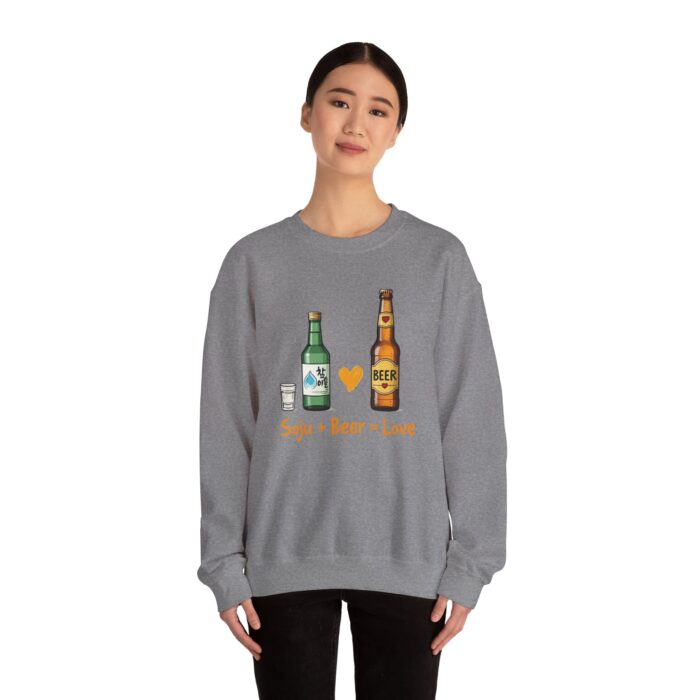Soju + Beer = Love Unisex Heavy Blend™ Crewneck Sweatshirt - Image 32