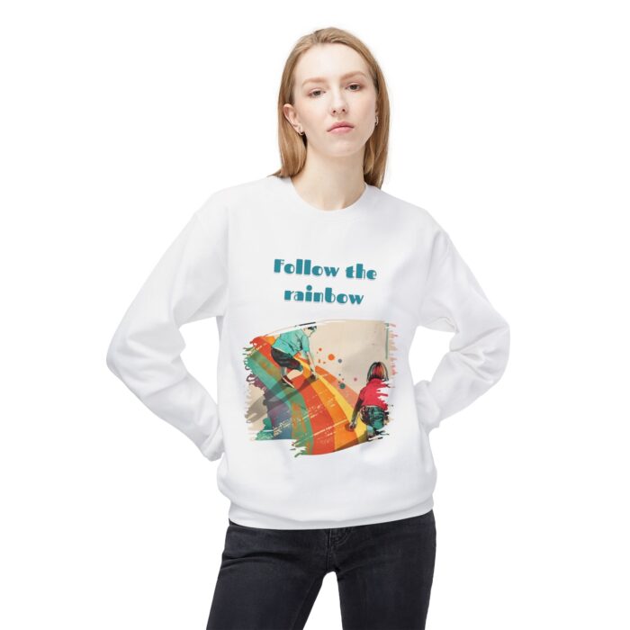 Follow the rainbow Unisex Midweight Softstyle Fleece Crewneck Sweatshirt - Image 3