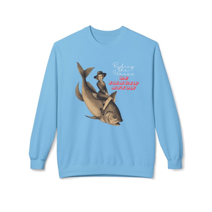 "Riding the Waves of Imagination" Unisex Midweight Softstyle Fleece Crewneck Sweatshirt - Image 17