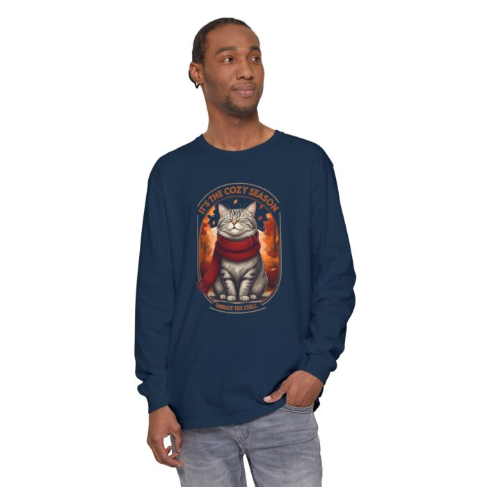 It's the cozy season Unisex Garment-dyed Long Sleeve T-Shirt - Image 7