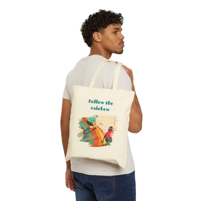 Follow the rainbow! Cotton Canvas Tote Bag - Image 3