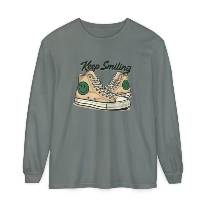 Copy of Keep smiling Unisex Garment-dyed Long Sleeve T-Shirt - Image 21