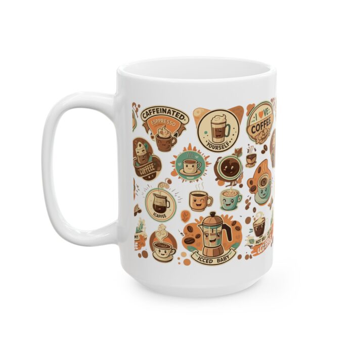 Coffee Stickers Ceramic Mug, (11oz, 15oz) - Image 7