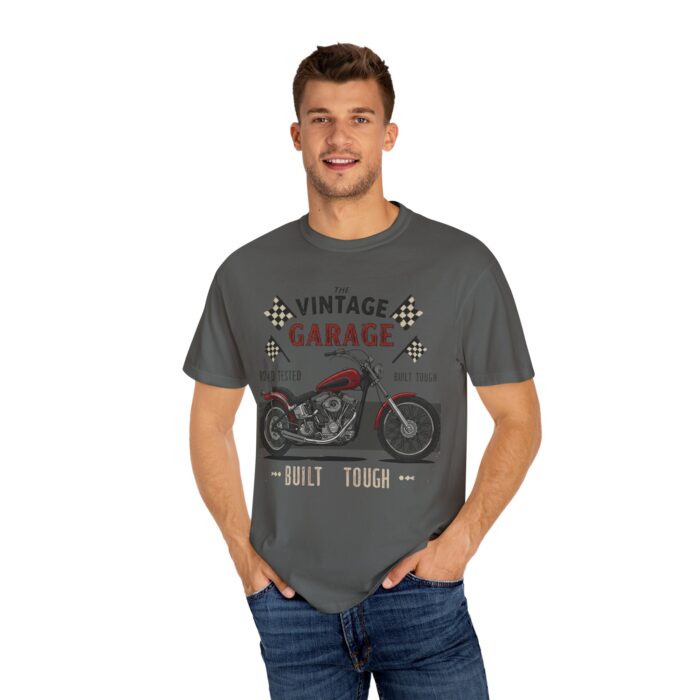 Vintage Garage Motorcycle T-Shirt - Road Tested & Built Tough for Bikers - Image 8