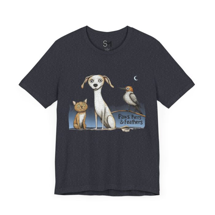 Paws purrs and feathers Unisex Jersey Short Sleeve Tee - Image 11