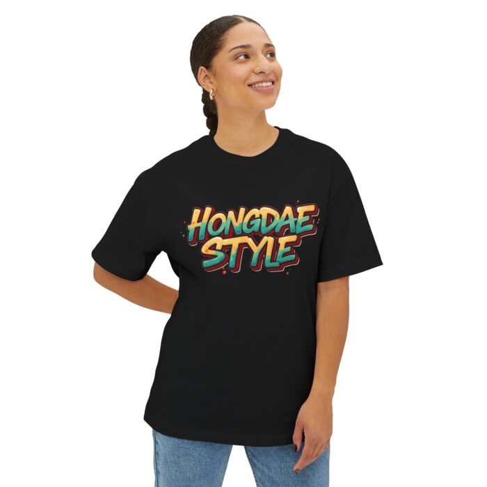 Hongdae style Unisex Oversized Boxy Tee - Image 11