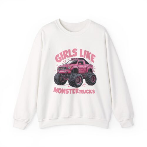 Girls like monster trucks Unisex Heavy Blend™ Crewneck Sweatshirt
