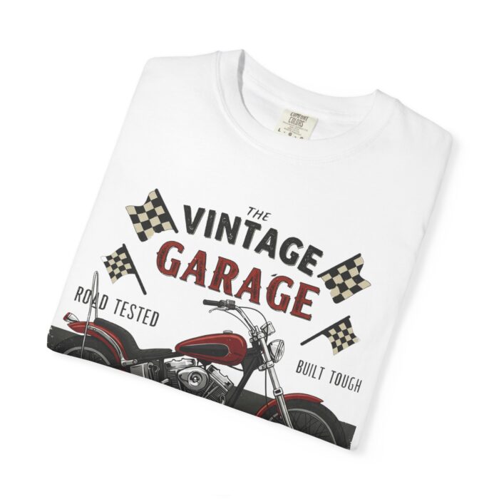 Vintage Garage Motorcycle T-Shirt - Road Tested & Built Tough for Bikers - Image 3
