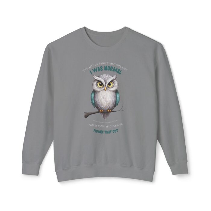 Quirky Owl's Message Unisex Lightweight Crewneck Sweatshirt - Image 13