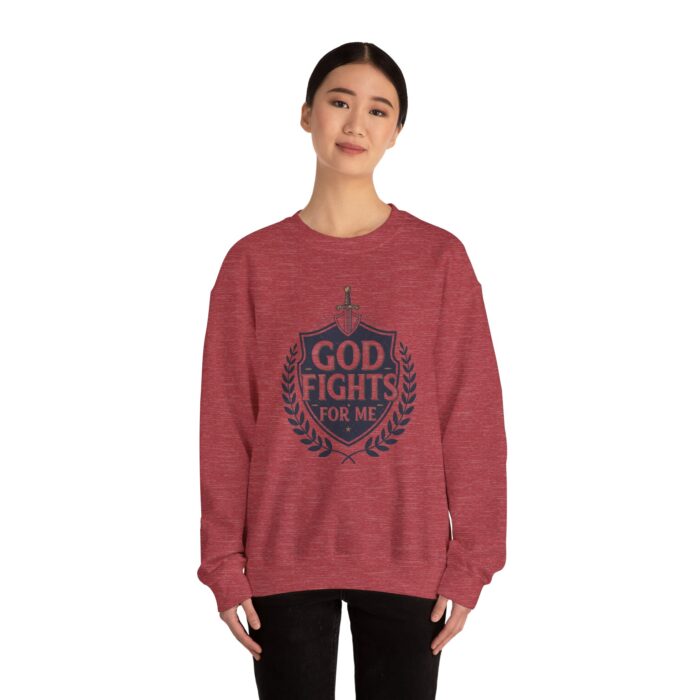 God fights for me Unisex Heavy Blend™ Crewneck Sweatshirt - Image 8