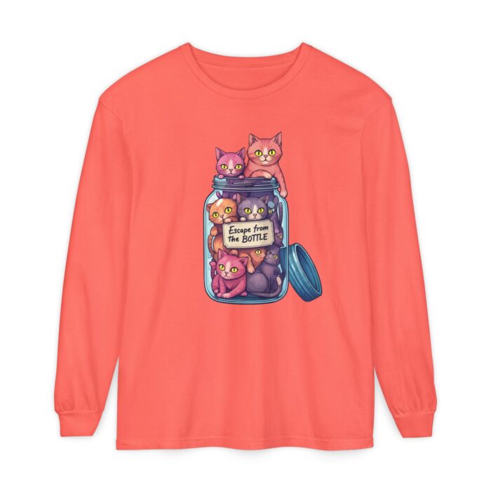 Escape from the bottle Unisex Garment-dyed Long Sleeve T-Shirt - Image 9