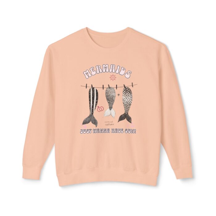 Mermaids just want to have a sun! Unisex Lightweight Crewneck Sweatshirt - Image 9