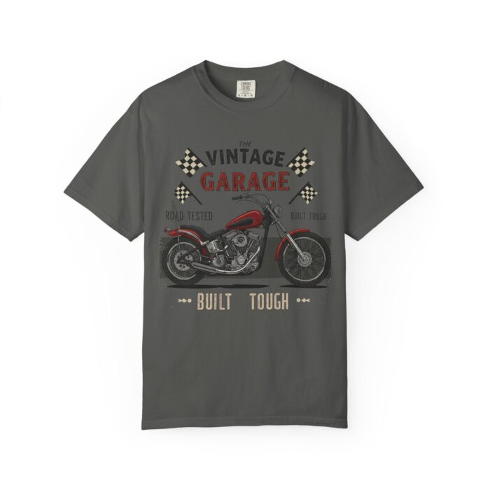 Vintage Garage Motorcycle T-Shirt - Road Tested & Built Tough for Bikers - Image 5