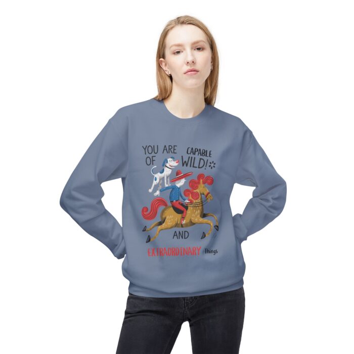 You are capable of wild and extraordinary things. Unisex Midweight Softstyle Fleece Crewneck Sweatshirt - Image 15